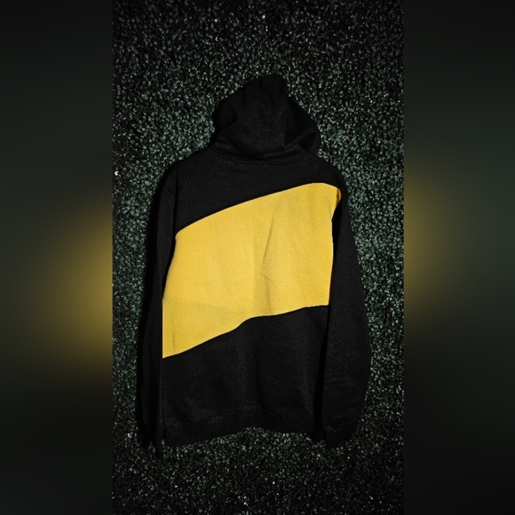 Black and Yellow Colorblock Hoodie - Picture 3 of 3
